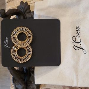 ⭐️BRAND NEW⭐️J.CREW: Baguette Crystal Disk Hoop Earrings